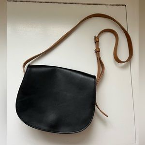 Black and Brown Leather Adjustable Purse L.L. Bean Signature